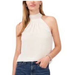 NWOT Size LARGE Elegant Cream Sleeveless Blouse